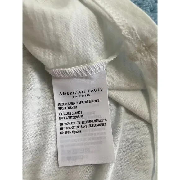 NWT American Eagle Outfitters White Crop Top shirt Size M - Picture 7 of 9